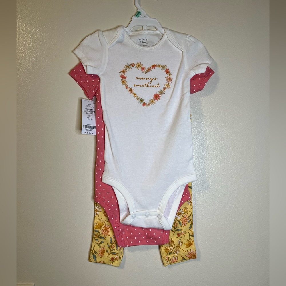 NWT THREE PEICE 18 MONTH OLD GIRL PJ SET